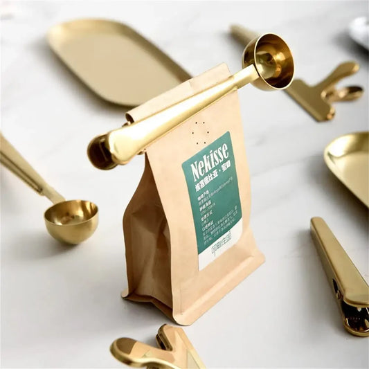 Stainless Steel Coffee Scoop and Sealing Clip