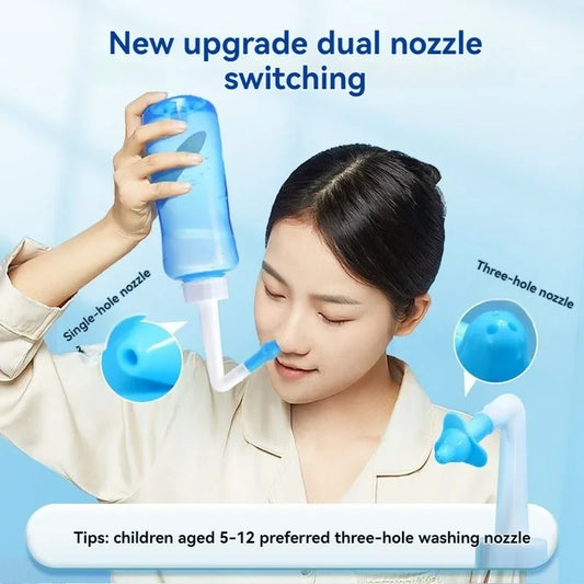 Dual-Nozzle Nasal Wash Bottle
