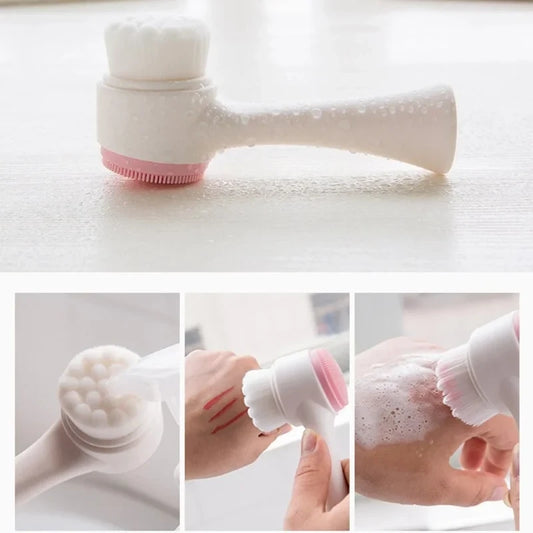 Double Sided Silicone Facial Cleansing Brush